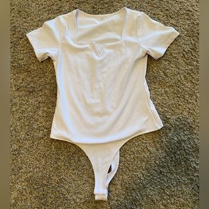 White thong bodysuit